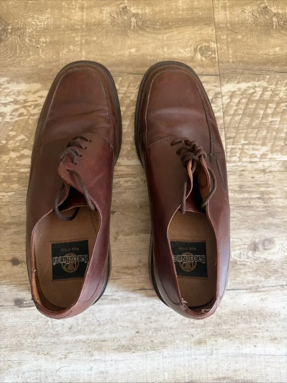 BACCO BUCCI Leather Derby Shoes Made in Italy Old Money Professor Men’s 9.